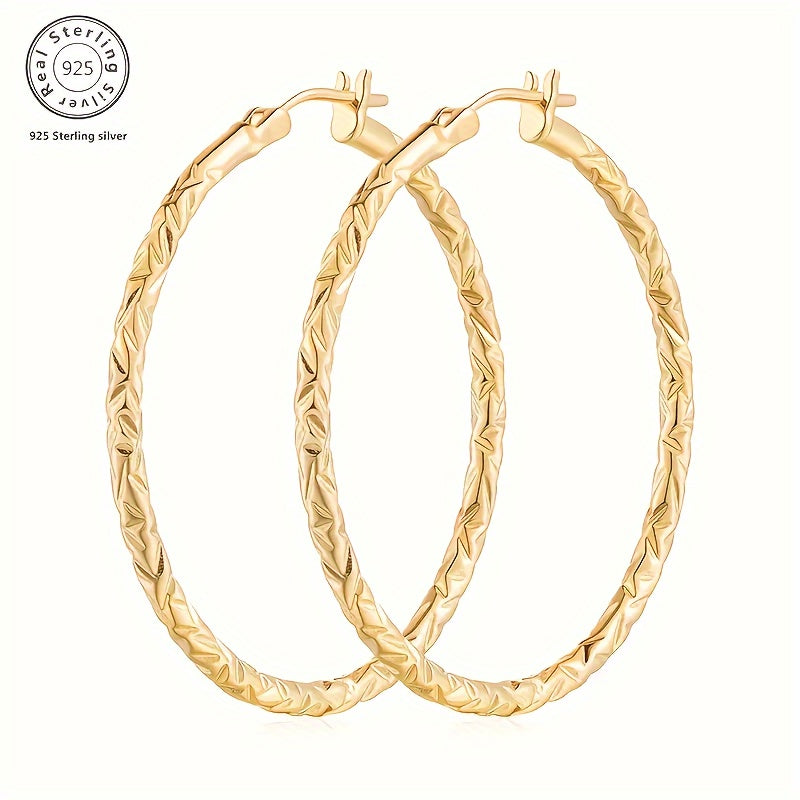 925 Silver 3.5mm/1.4in Wheat Golden Earrings, Stylish, Elegant, With Temperament, Is The Perfect Birthday Gift For Your Girlfriend, Is The Perfect Christmas Gift, With A Beautiful Gift Box