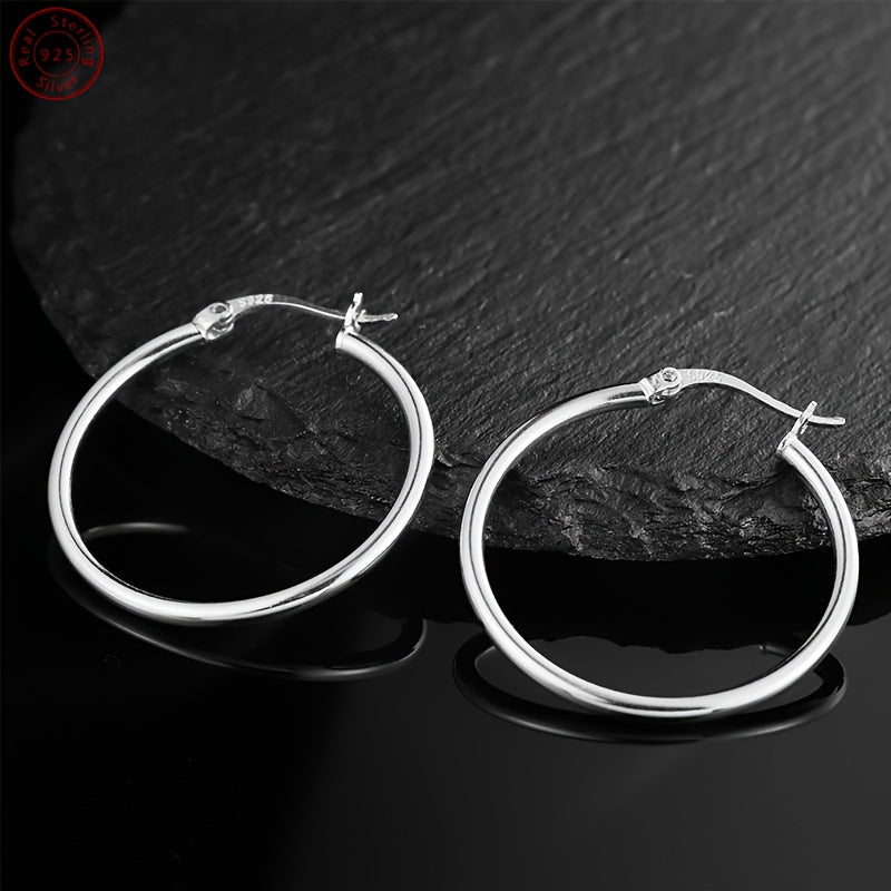 Elegant & Sexy 925 Sterling Silver Hoop Earrings, Vegan, Lightweight, 0.08inch Width, with December Birthstone, for Women and Men, Daily & Gift Occasion Jewelry, Valentine'S Day All-Season Gift in Beautiful Box