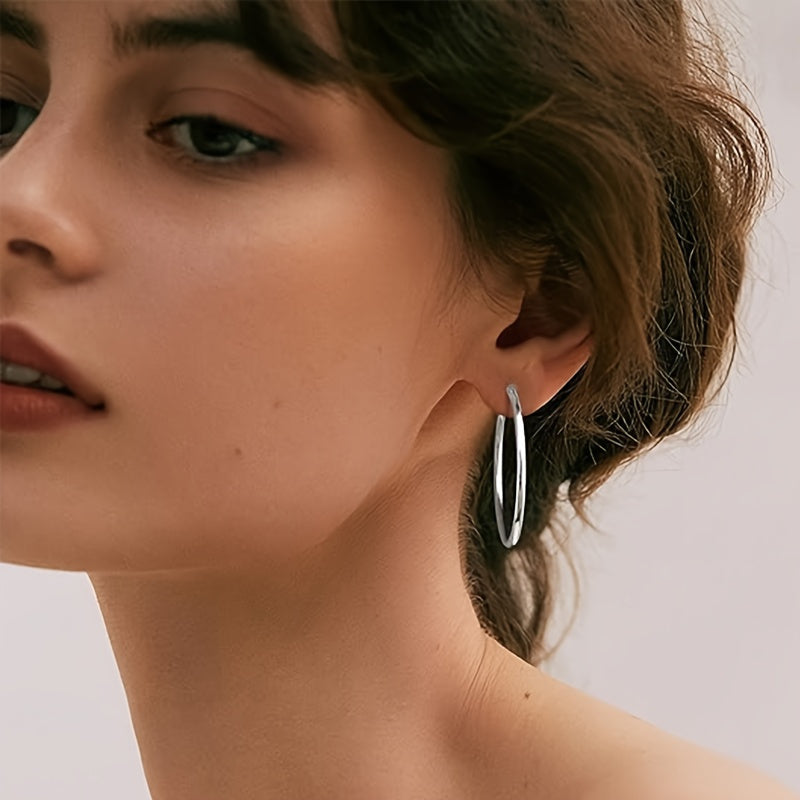 Elegant & Sexy 925 Sterling Silver Hoop Earrings, Vegan, Lightweight, 0.08inch Width, with December Birthstone, for Women and Men, Daily & Gift Occasion Jewelry, Valentine'S Day All-Season Gift in Beautiful Box