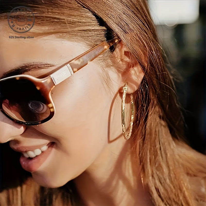 925 Silver 3.5mm/1.4in Wheat Golden Earrings, Stylish, Elegant, With Temperament, Is The Perfect Birthday Gift For Your Girlfriend, Is The Perfect Christmas Gift, With A Beautiful Gift Box