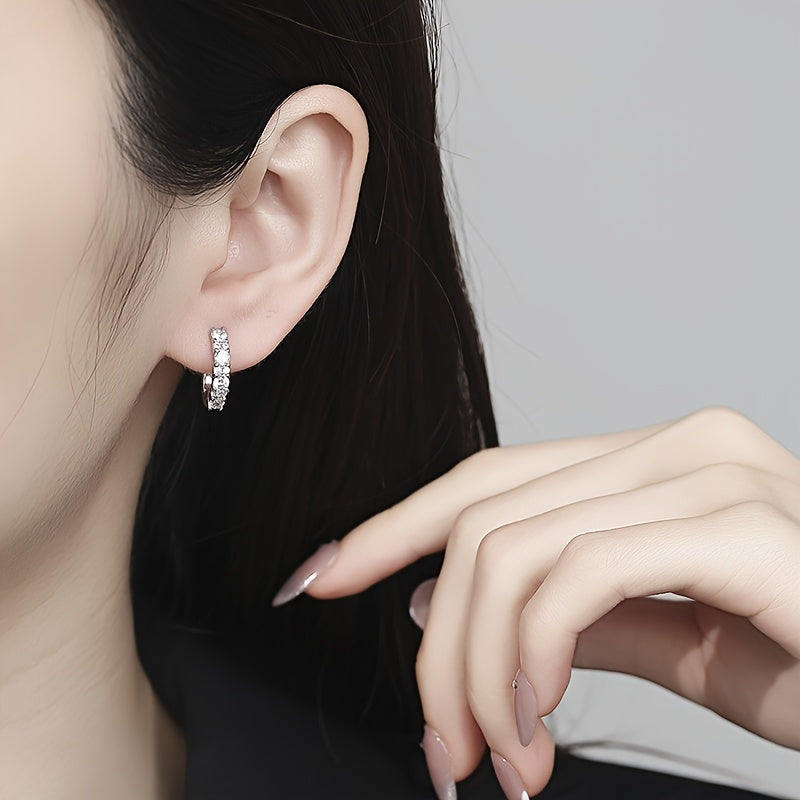925 Sterling Silver Droplet Shaped Moissanite Earrings, Women'S Charm Jewelry, High-quality Designer Style, Elegant And Sexy, Sparkling Party Eye-catching Style, Mother'S Day, Comes With An Exquisite Gift Box.
