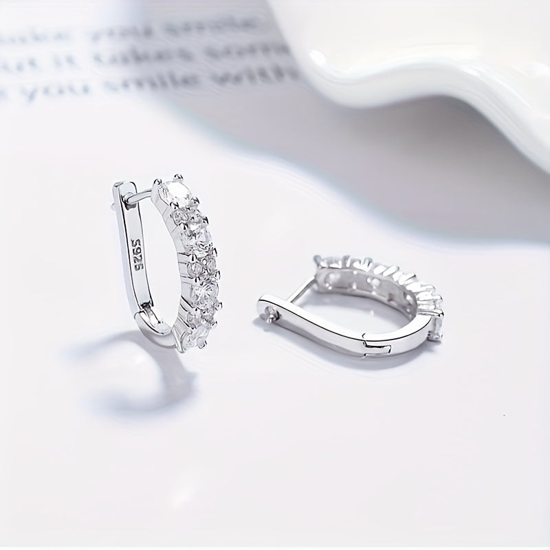 925 Sterling Silver Droplet Shaped Moissanite Earrings, Women'S Charm Jewelry, High-quality Designer Style, Elegant And Sexy, Sparkling Party Eye-catching Style, Mother'S Day, Comes With An Exquisite Gift Box.