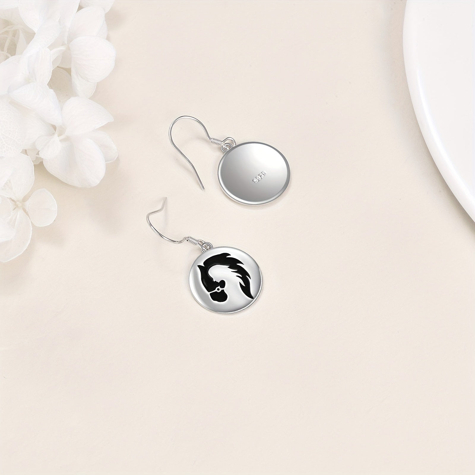 925 Sterling Silvery Horse Drop Earrings, Dangle Earrings Jewelry Gift for Women