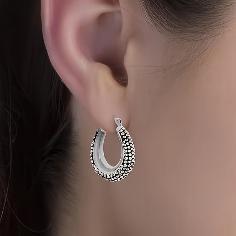 925 Sterling Silvery Balinese Style Earrings Lightweight Click Top Antique Two Tone Beaded Balinese Style Earrings Womens Earrings, Wife, Girlfriend, Her, Mom, Daughter Anniversary, Various Holidays, Special Occasions-Includes Gift Box, For Teenager