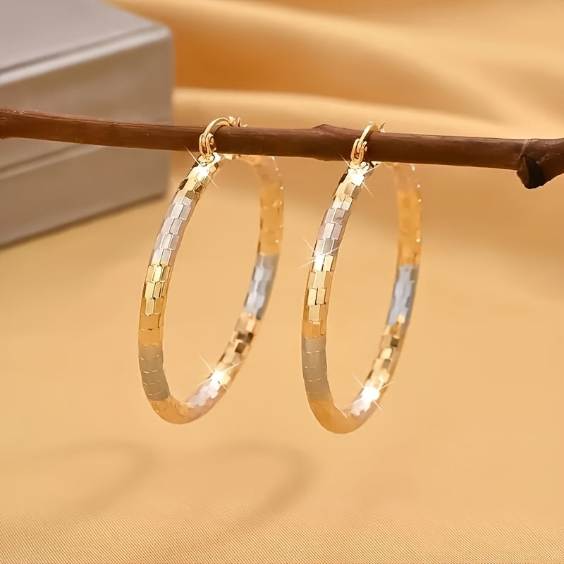 [Sexy, Golden Earrings] Exquisite Golden-plated Copper Ring Women's Earrings | Fashionable, Sexy, Unique Relief Ring Earrings, Creative Party Earrings Gifts, Valentine's Day, Thanksgiving, Christmas Jewelry Gifts