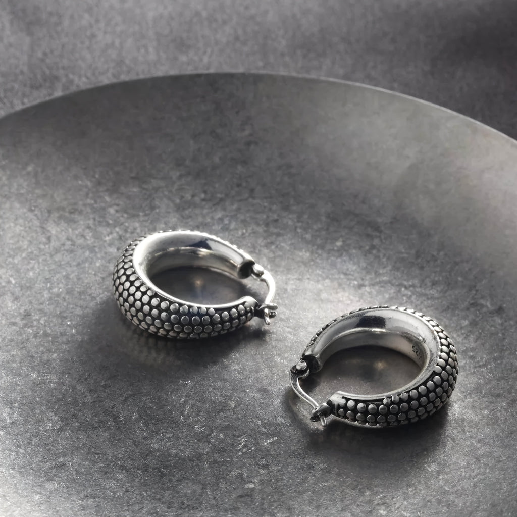 A Pair Of Bali Style Hoop Earrings Fashion Simple 925 Silver Festival Hoop Earrings, Fashionable Women'S Earrings, Women'S Gifts, Girlfriend Mother'S Day Birthday Gifts, For Classmates And Friends, Daily Party Gifts, Free Exquisite Gift Box