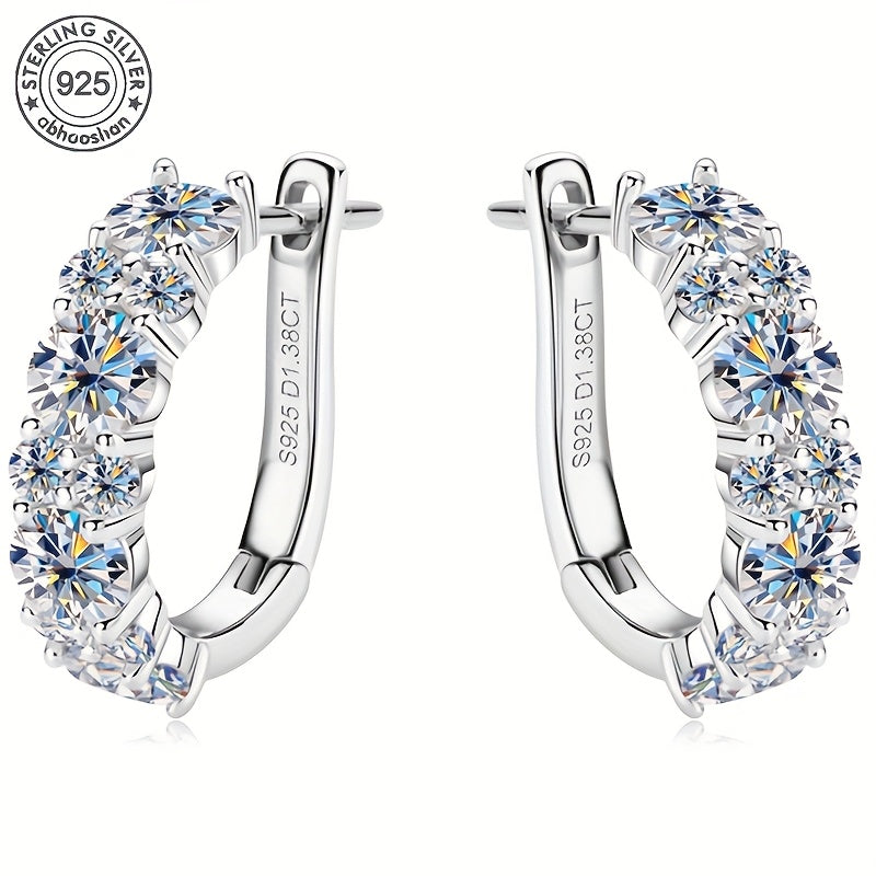 925 Sterling Silver Droplet Shaped Moissanite Earrings, Women'S Charm Jewelry, High-quality Designer Style, Elegant And Sexy, Sparkling Party Eye-catching Style, Mother'S Day, Comes With An Exquisite Gift Box.