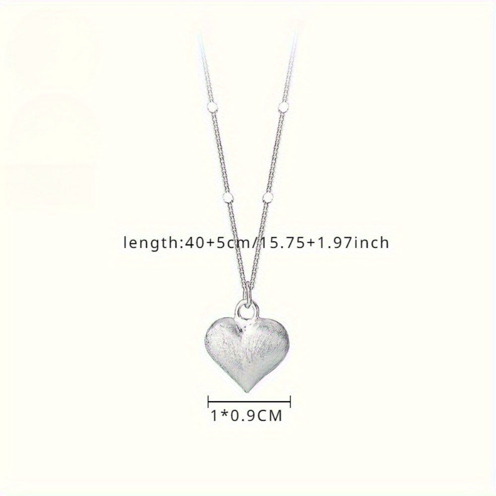 EJG S925 Sterling Silver Heart Necklace for Women - Delicate Choker Pendant Luxurious Hypoallergenic Adjustable Chain - Anniversary Birthday Valentine Gift for Wife Girlfriend Her - Casual Attire Party Wedding Beach Vacation Christmas Gift
