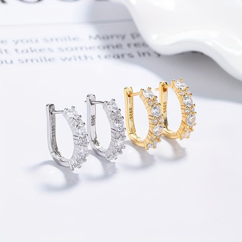 925 Sterling Silver Droplet Shaped Moissanite Earrings, Women'S Charm Jewelry, High-quality Designer Style, Elegant And Sexy, Sparkling Party Eye-catching Style, Mother'S Day, Comes With An Exquisite Gift Box.