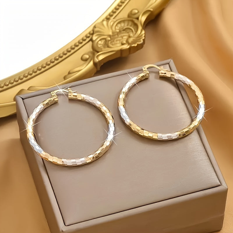 [Sexy, Golden Earrings] Exquisite Golden-plated Copper Ring Women's Earrings | Fashionable, Sexy, Unique Relief Ring Earrings, Creative Party Earrings Gifts, Valentine's Day, Thanksgiving, Christmas Jewelry Gifts