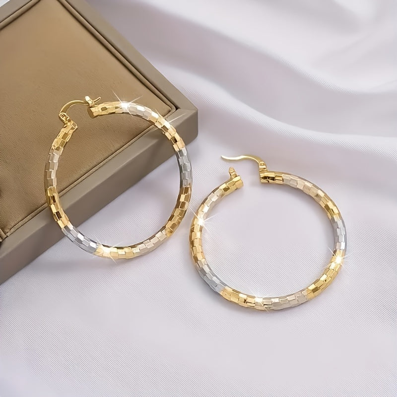 [Sexy, Golden Earrings] Exquisite Golden-plated Copper Ring Women's Earrings | Fashionable, Sexy, Unique Relief Ring Earrings, Creative Party Earrings Gifts, Valentine's Day, Thanksgiving, Christmas Jewelry Gifts
