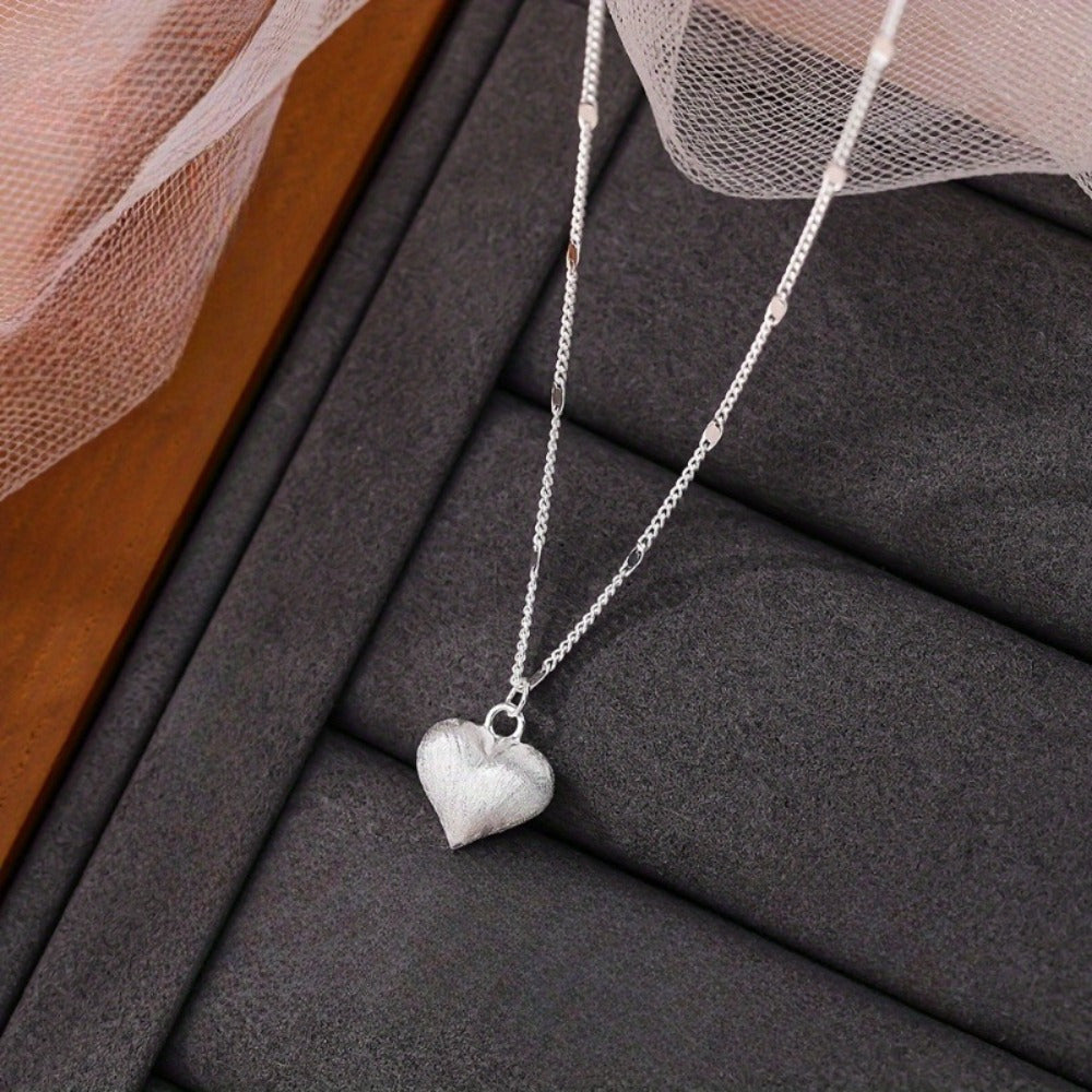 EJG S925 Sterling Silver Heart Necklace for Women - Delicate Choker Pendant Luxurious Hypoallergenic Adjustable Chain - Anniversary Birthday Valentine Gift for Wife Girlfriend Her - Casual Attire Party Wedding Beach Vacation Christmas Gift