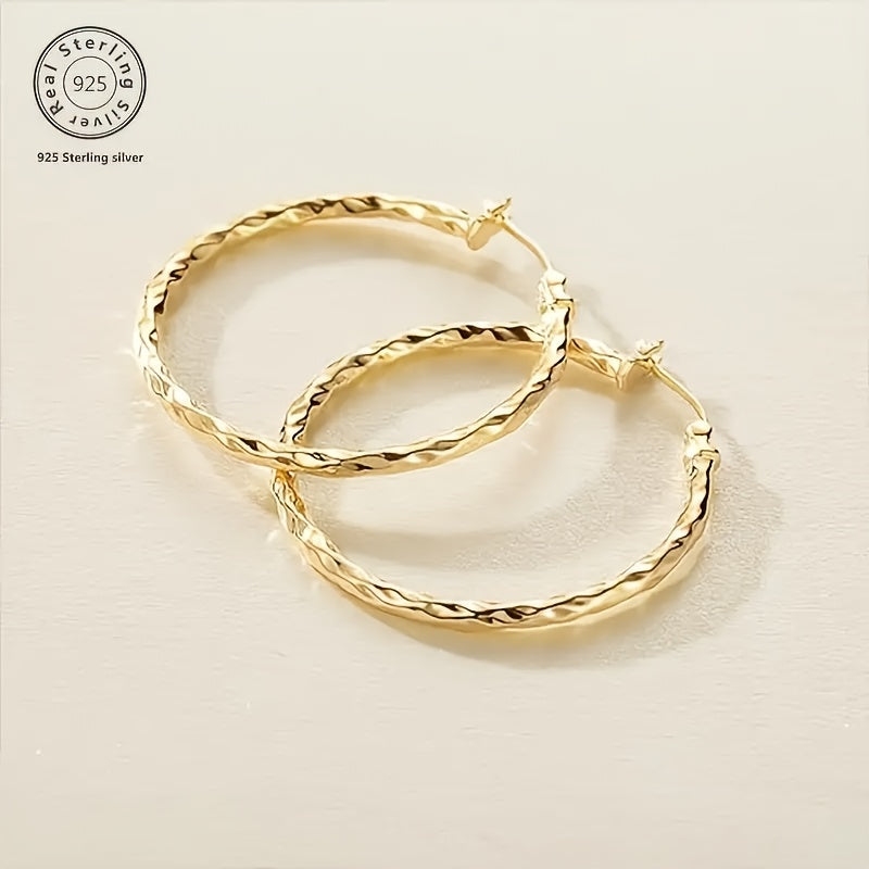 925 Silver 3.5mm/1.4in Wheat Golden Earrings, Stylish, Elegant, With Temperament, Is The Perfect Birthday Gift For Your Girlfriend, Is The Perfect Christmas Gift, With A Beautiful Gift Box