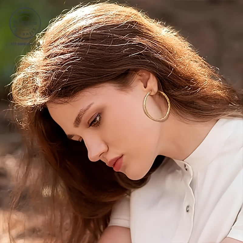 925 Silver 3.5mm/1.4in Wheat Golden Earrings, Stylish, Elegant, With Temperament, Is The Perfect Birthday Gift For Your Girlfriend, Is The Perfect Christmas Gift, With A Beautiful Gift Box