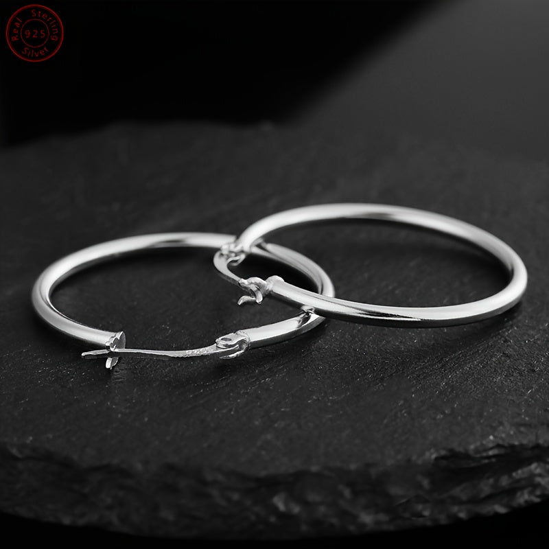 Elegant & Sexy 925 Sterling Silver Hoop Earrings, Vegan, Lightweight, 0.08inch Width, with December Birthstone, for Women and Men, Daily & Gift Occasion Jewelry, Valentine'S Day All-Season Gift in Beautiful Box
