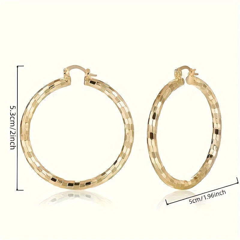 [Sexy, Golden Earrings] Exquisite Golden-plated Copper Ring Women's Earrings | Fashionable, Sexy, Unique Relief Ring Earrings, Creative Party Earrings Gifts, Valentine's Day, Thanksgiving, Christmas Jewelry Gifts