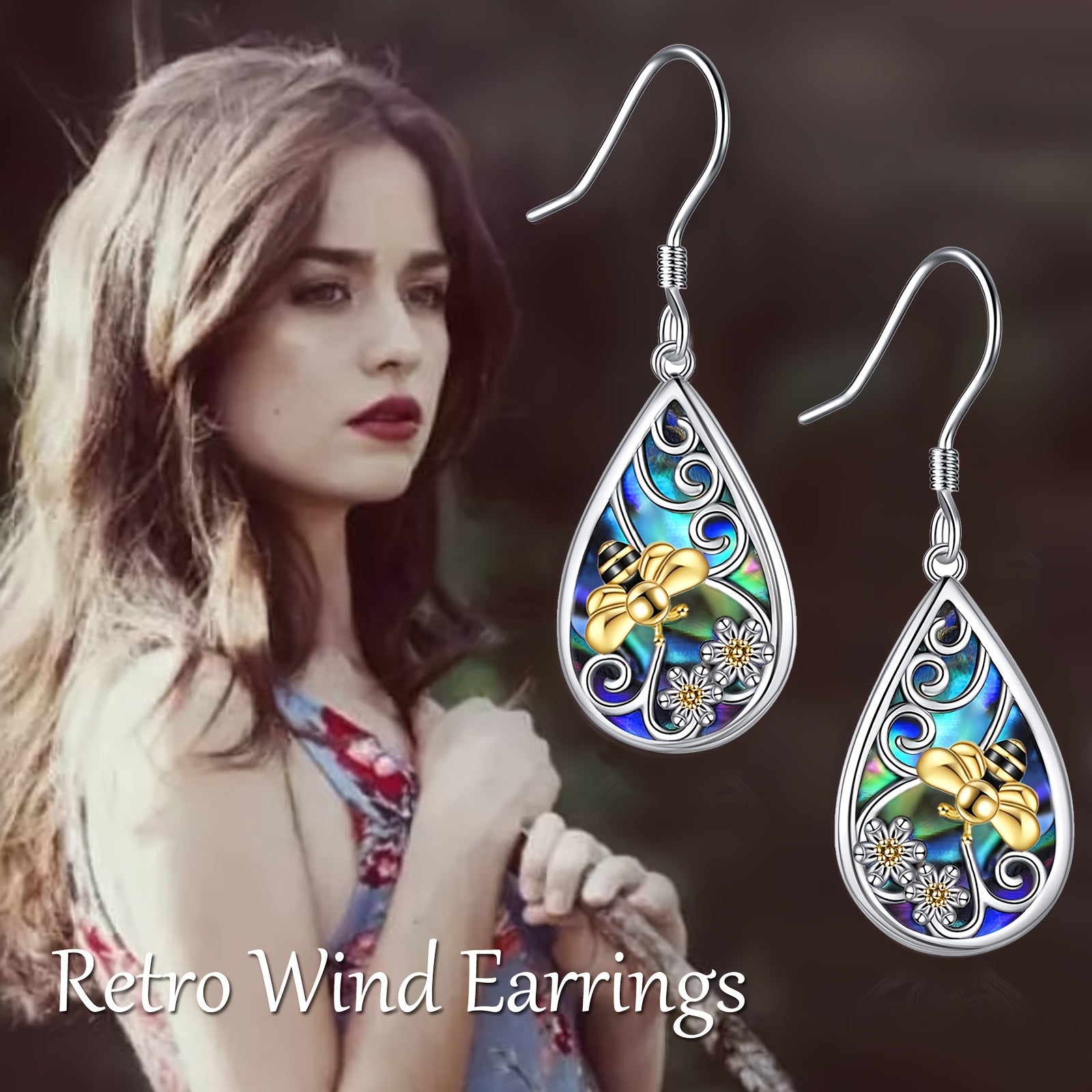 Amber Earrings for Women Sterling Silver Teardrop Amber Earrings Dangle Drop Earrings Amber Jewelry for Women