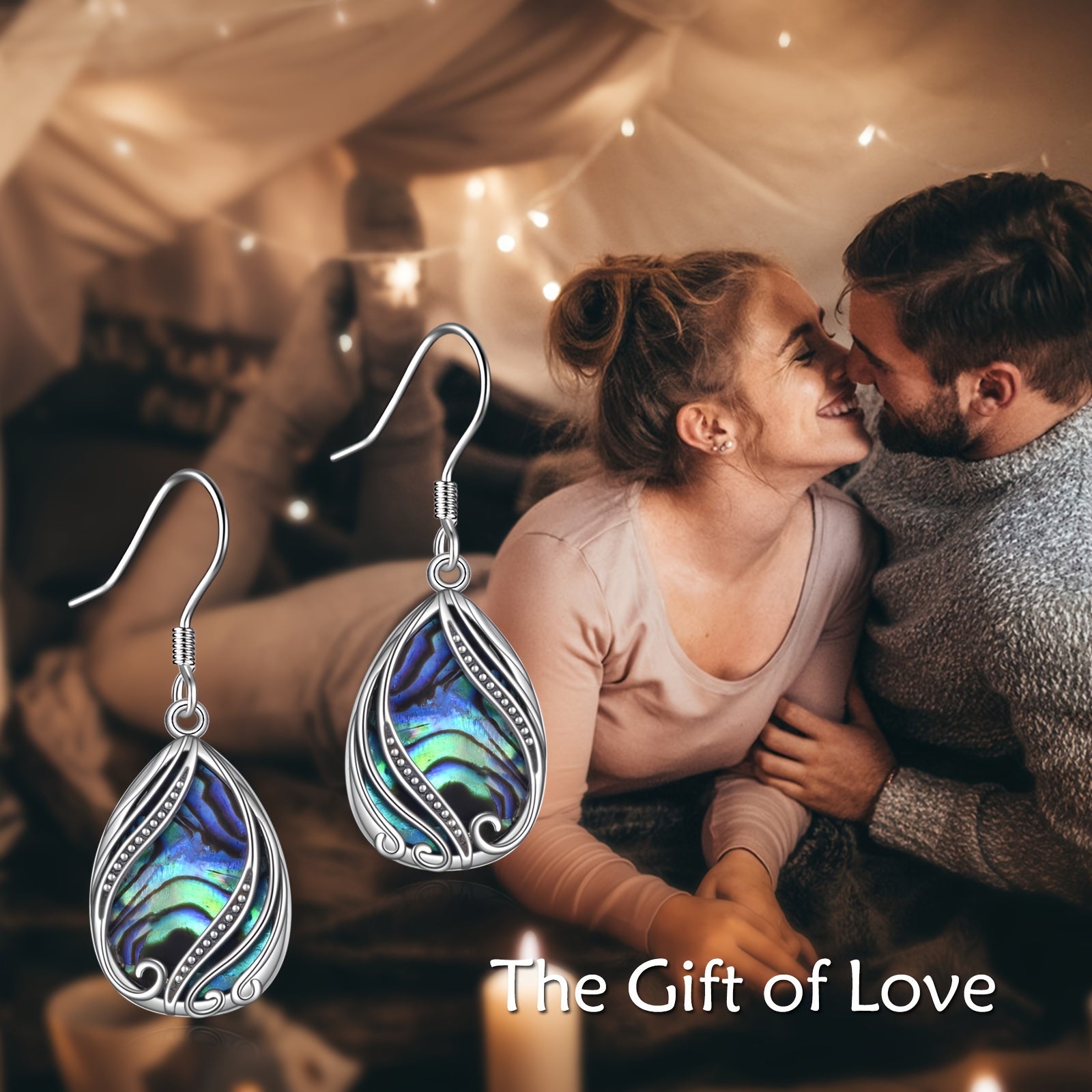 Abalone Earrings for Women 925 Sterling Silver Dangle Drop Abalone Earrings Filigree Bohemian Earrings Jewelry Gift
