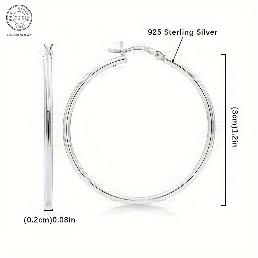 Elegant & Sexy 925 Sterling Silver Hoop Earrings, Vegan, Lightweight, 0.08inch Width, with December Birthstone, for Women and Men, Daily & Gift Occasion Jewelry, Valentine'S Day All-Season Gift in Beautiful Box